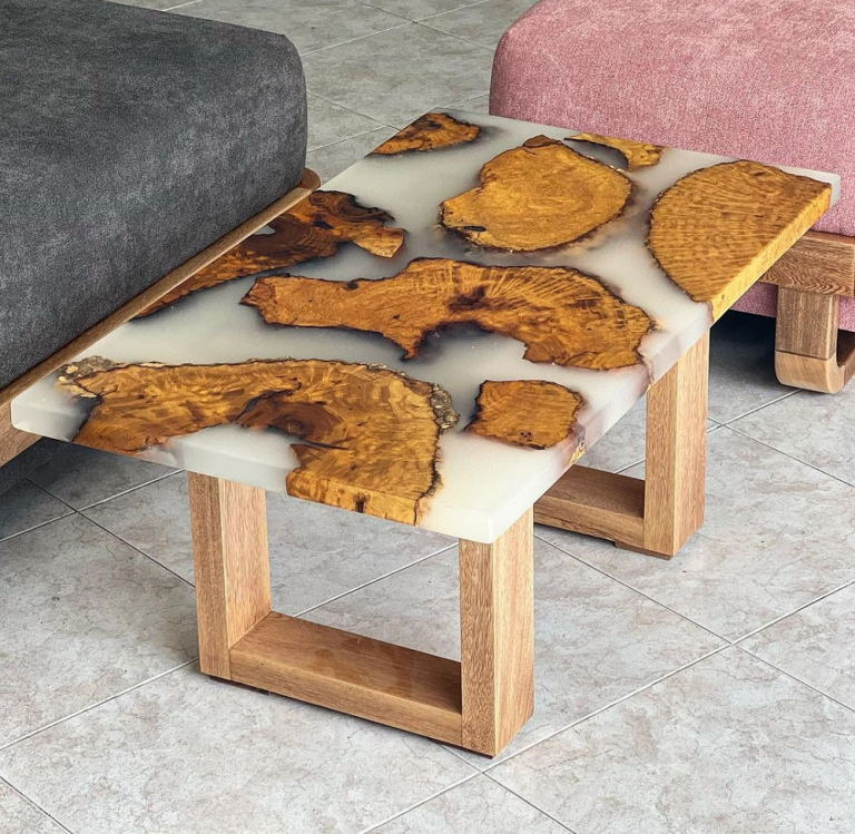 Elm River Coffee Table Deep Sea Artwork