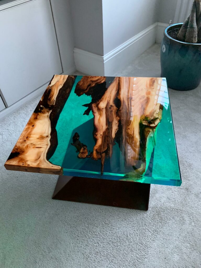 Ebony and Epoxy River Coffee Table