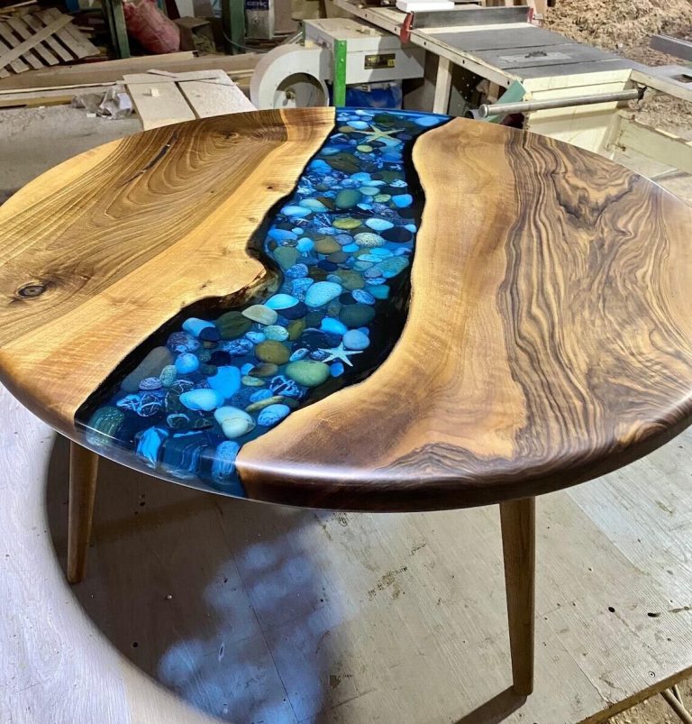Clear River Epoxy Coffee Table
